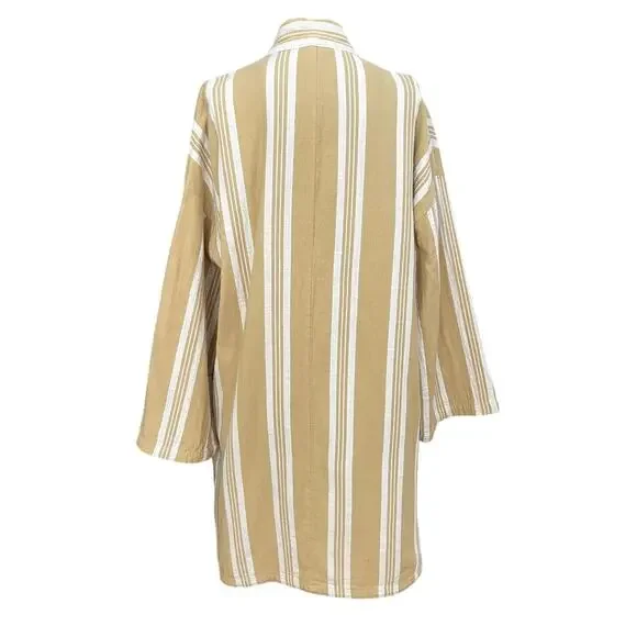 Eileen Fisher Sz S/M Striped Kimono Jacket Organic Cotton Lagenlook Boho Casual - Picture 3 of 12